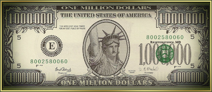 Million Dollar Bill front